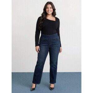 Lee Pull On Sculpting Slim Leg Jeans 10 Short (31x28) Dark Wash Blue Denim Women